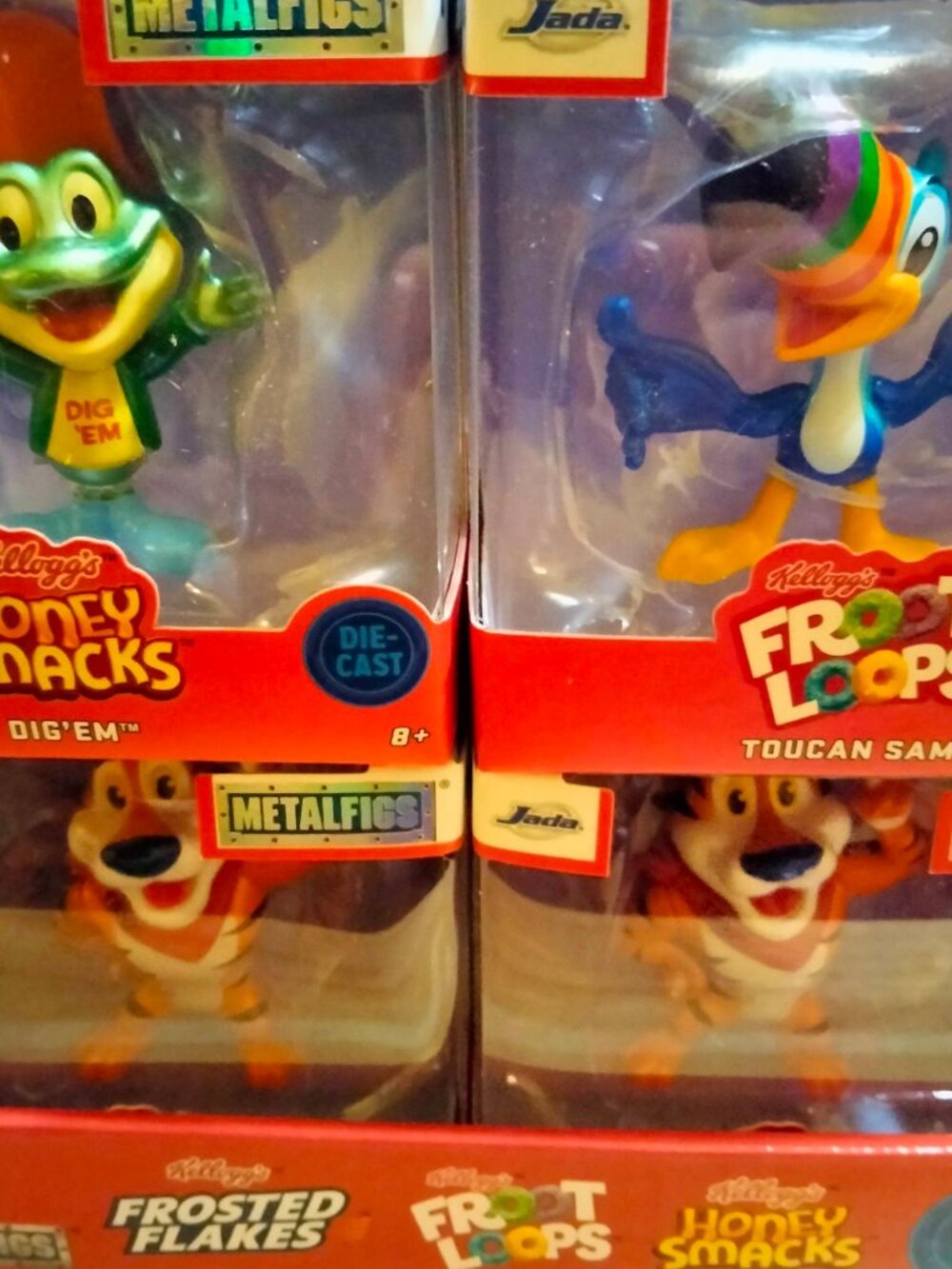 Metalfigs Kellogg’s Frosted Flakes Fruit Loops Honey Smacks Die Cast Figure Set